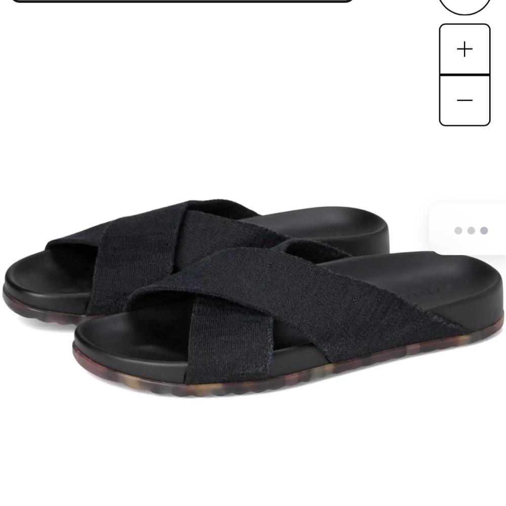 Rothy's The Weekend Slides Black Crisscross Slide Sandals. Size 9